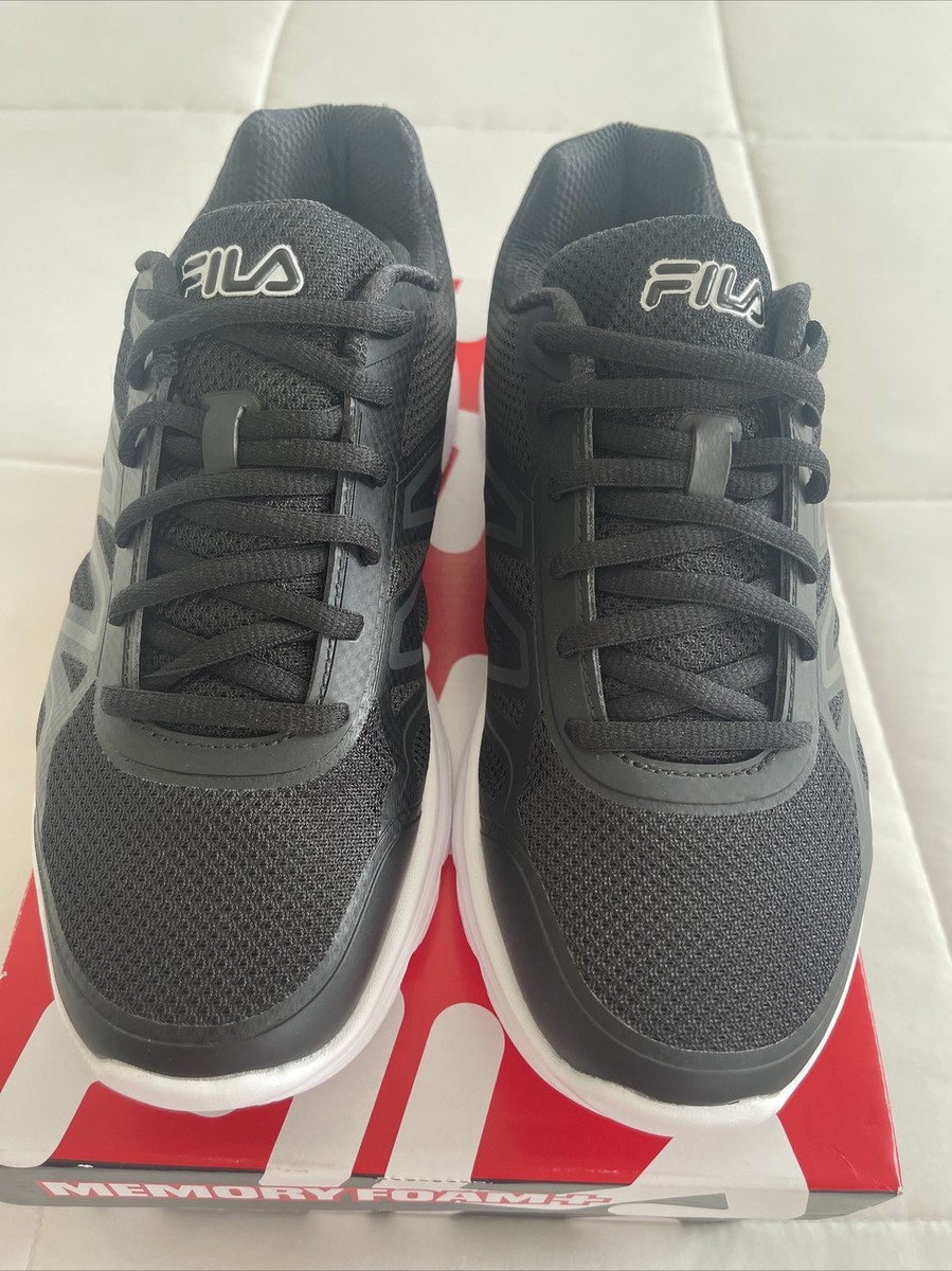 Fila Men Cryptostride Lace Up Sneaker Memory Foam Black/White