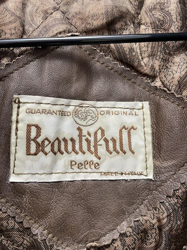 VTG Vera Pelle Brown Leather Jacket/Vest 2 in 1 Made In Italy M-L - 第 4/12 張圖片