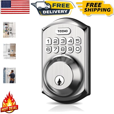 Smart Keyless Entry Door Lock with Keypad - Satin Nickel - Easy to Install