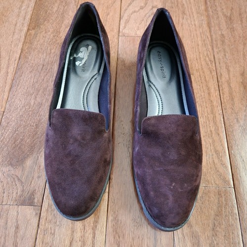 Easy Spirit Womens 8.5M Geneva Brown Suede Slip-on Shoe 1.2" Heel Tread Sole NEW - Picture 9 of 14