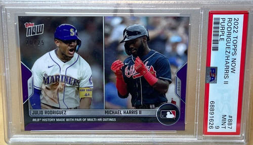 Julio Rodriguez / Michael Harris II [Purple] #887 2022 Topps Now card