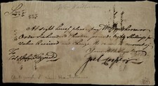 c.1776 Rev War Promissory Note William Hartshorne, John Fitzgerald, Joel Cooper