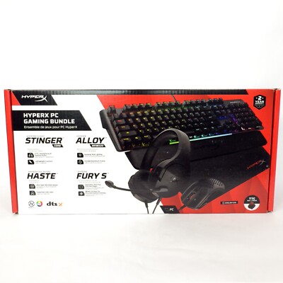 HyperX PC Gaming Bundle with Keyboard, Mouse, Mouse Pad & Headphones