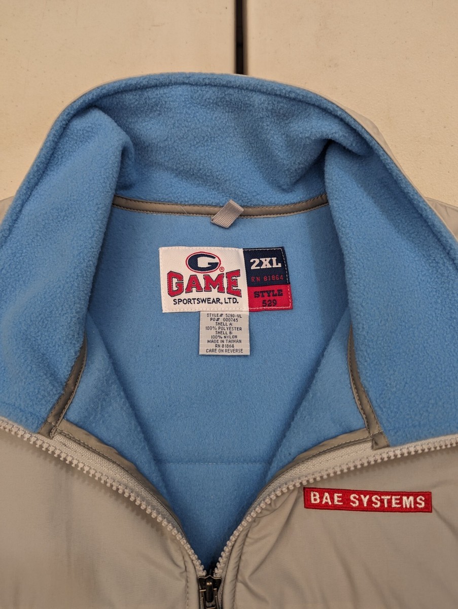 Game Sportwear Fleece Blue Grey Vest Jacket Adult 2XL Zip Up | eBay