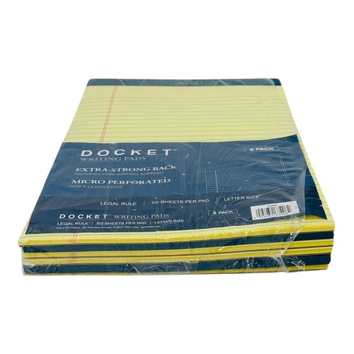 6 Notepads Tops Docket 8.5 x 11.75 Legal Rule Canary-Yellow Pads 50 Sheets - Imagen 2 de 8
