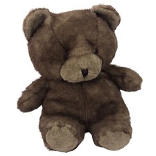 Brown Teddy Bear Vintage 80s Plush Sable Woodland Forest Stuffed Animal 21" 1982
