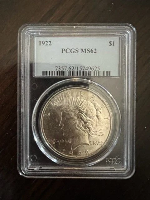 Silver MS 62 Graded 1922 Year Peace Dollars (1921-1935) for sale