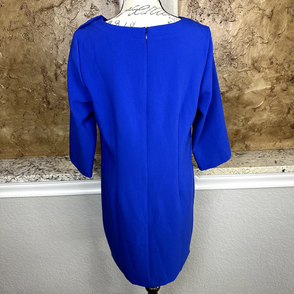 Banana Republic Shift Dress Women's 10 Blue Button Shoulder Career Office - Image 4 of 4