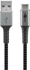 Goobay Cavo USB-C&trade; a USB A Connettori in Metallo e Rivestimento Tessuto 2,