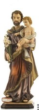 STATUA SAN GIUSEPPE CON BAMBINO 20 CM IN RESINA - DIPINTA A MANO S. GIUSEPPE