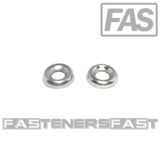 (50) #12 Stainless Steel Finishing Washers Cup Washers - 316 Marine Grade