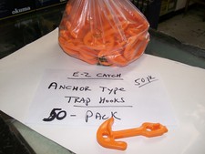 E-Z Catch Orange Plastic Crab Pot & Trap Hooks ( 50 pk ) USA Made ANCHOR Style