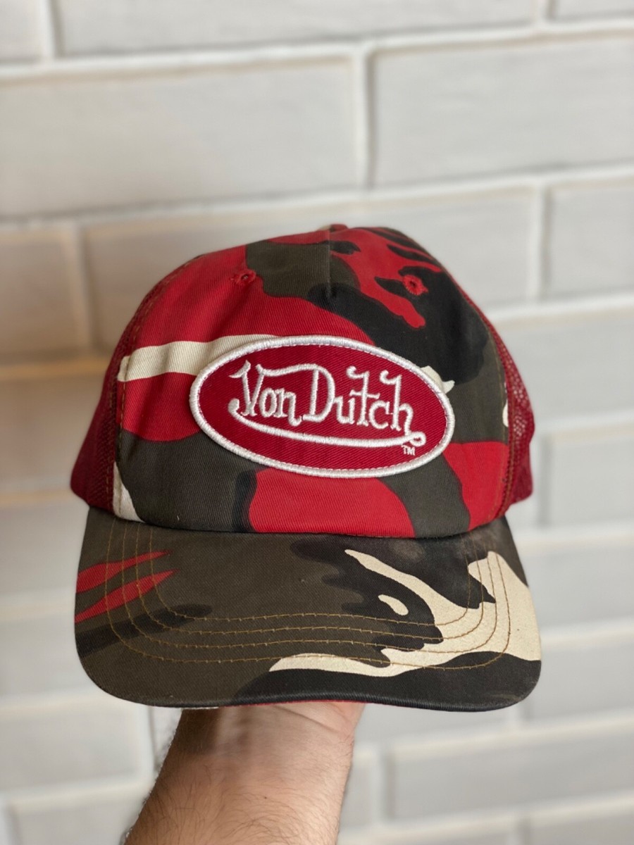 Cappellino Von Dutch Rosso E Nero – Berretto Trucker Da Baseball, Stile Vintage Anni '60 - copertina