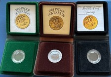 Proof Sovereign gold coin case  / ‘box’ with a COA choice of 1980, 1981 or 1982