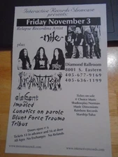 RARE Nile Incantation Impaled Tribus 2000 tour CONCERT FLYER death metal OKC !