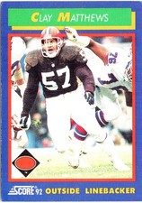 Clay Matthews 1992 Score #49 Cleveland Browns