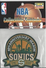 2007 Seattle Supersonics 40th Anniversary Patch Official NBA Jersey Logo Pkg