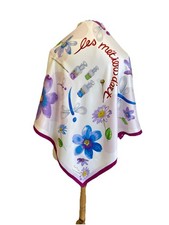 S11 PATEK PHILIPPE Silk Scarf "Les Metiers d'Art" Floral Dragonflies Italy