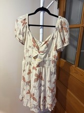 American Eagle Women's Size L Cottage Core Butterfly Dress Short Sleeve