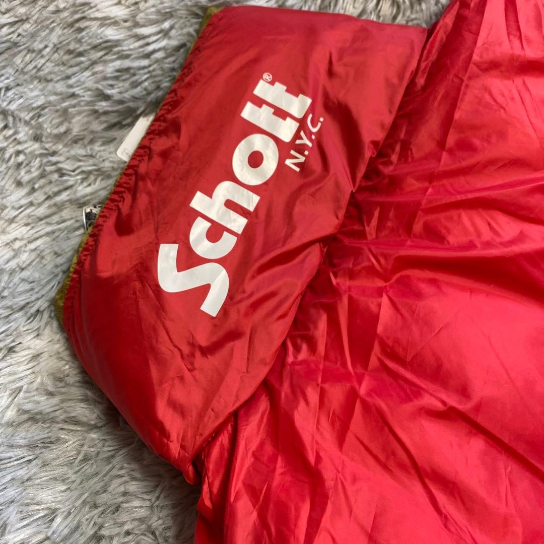 Schott Reversible Down Jacket Liberty Goddess Red… - image 11