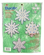 VTG Bucilla Shimmer Snowflakes Ornament Kit 84396 Set 4 Sequins Beaded