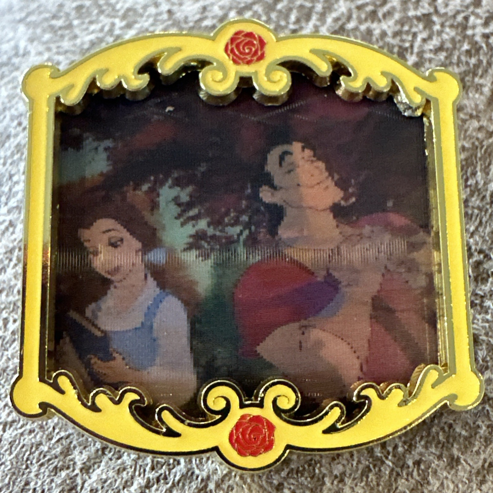 Loungefly Disney Beauty and the Beast Lenticular Blind Box Pin Belle & Gaston
