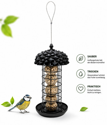 Dehner Natura Premium Futtersäule, Elegante Meisenknödel-Säule für Ihren Garten