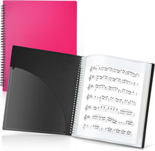 Sheet Music Folder 8.5x11 - Dual Use Music Holder Pink , Store Pages Inside 24