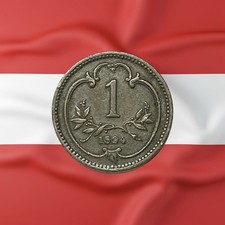 1894 Austria 1 Heller - Combined Ship