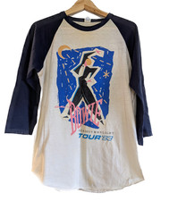 80s David Bowie Serious Moonlight Tour Tee L Vintage Rock Graphic Band RARE