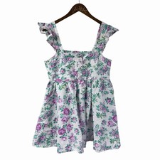 ASOS Design Floral Mini Dress 8 Cotton Linen Blend Ruffle Strap