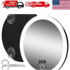 Lightweight 30X Pocket Mirror with Adjustable Brightness - Perfect for Travel