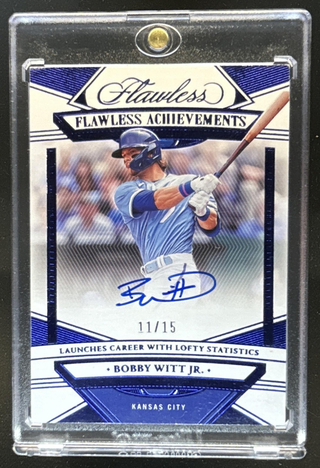 2023 Panini Flawless Bobby Witt Jr. Achievements Sapphire Auto #/15 Royals