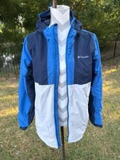 Columbia Youth XL 18/20 Omni-Heat Insulated Hooded Jacket Blue/Navy/White