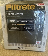 NEW 6 Pk 3M FILTRETE 12x12x1 Merv 5 AIR FILTERS MPR 300 Clean Living AC/Furnace