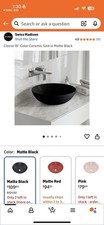 Swiss Madison Classe 16" Color Ceramic Sink in Matte Black