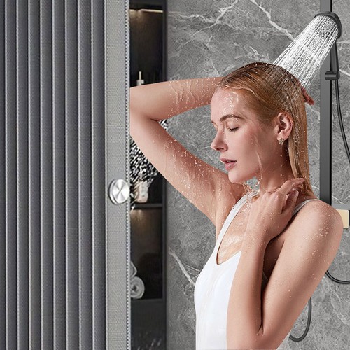 Magnetischer Faltvorhang Für Dusche Wasserdicht Badezimmer Abtrennung NEU - Bild 4 von 19