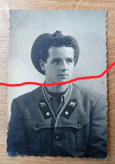 FOTOGRAFIA ANTICA RSI DECIMA MAS X MAS WW2 LEONE SAN MARCO DIVISA UNIFORME