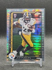2025 Topps Chrome Kaleb Johnson #323 RC Pulsar Refractor Steelers