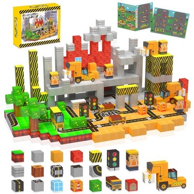 138PCS Magnetic Blocks - Magnetic Building Blocks Magnet Block Cubes Construc...