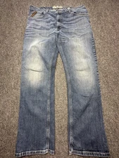 Ariat M4 Legacy Jeans Mens 38x34* Blue Relaxed Boot Cut Denim Distressed Pants