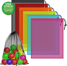 6 Pack Mesh Drawstring Bags 14X17 Inch Nylon Storage Sack for Gym Laundry