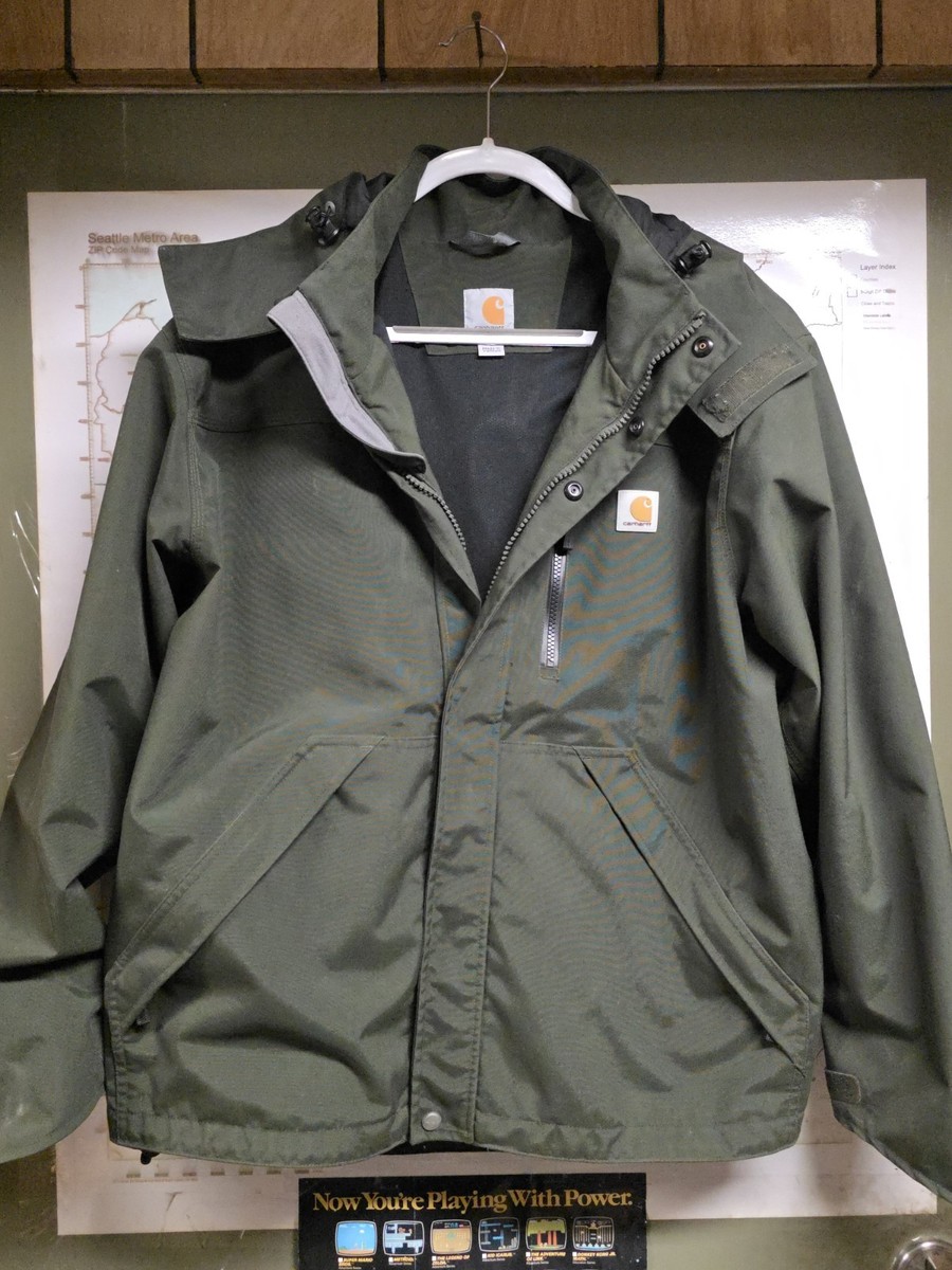 Carhartt Storm Defender Jacket Olive Green Mens Large | eBay
