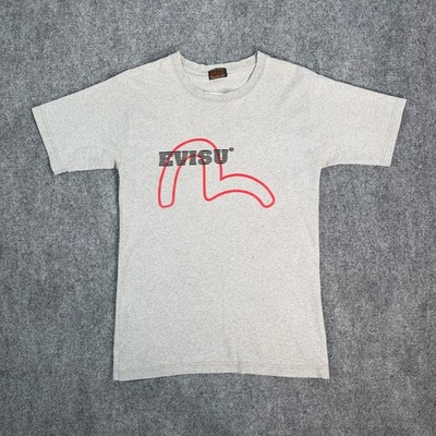 Evisu Graphic Logo Crew Neck T-Shirt in Heather Grey