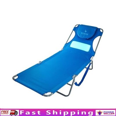 Portable Reclining Outdoor Lounge Chair W/ Chest Support Adjustable Comfort Seat