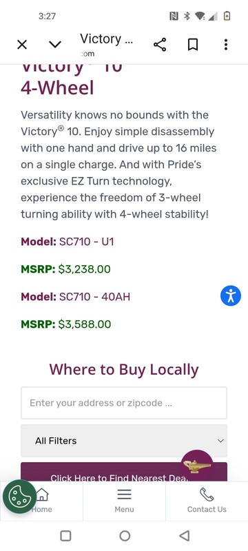 pride victory 10 mobility scooter new