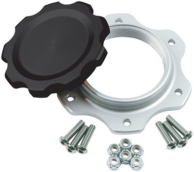 ALL40137 Fuel Cell Cap and Bung JAZ 6-Bolt Black ALLSTAR ALL40137
