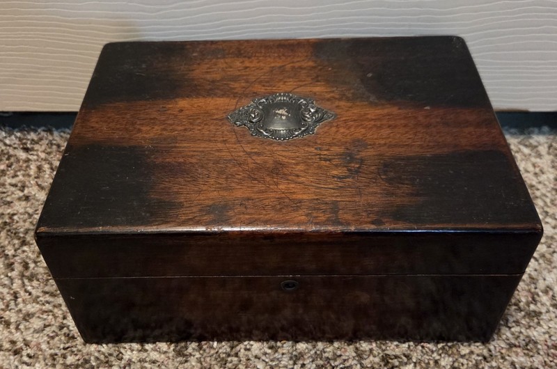 Antique Zinc Lined Humidor C.N. Swift Nice Patina No Key Rare!