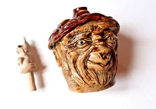 LA FONS FACE JUG WITH STOPPER SIGNED & DATED 2015 FABLE OF THE TORTOISE & HARE