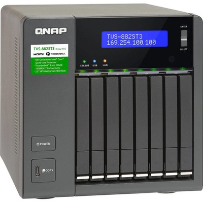QNAP 8-Bay NAS TVS-882ST3-i7-16G 6,35cm 2,5'' SSD/HDD 3 SATA 6G i7-6700HQ 2.6 GHz